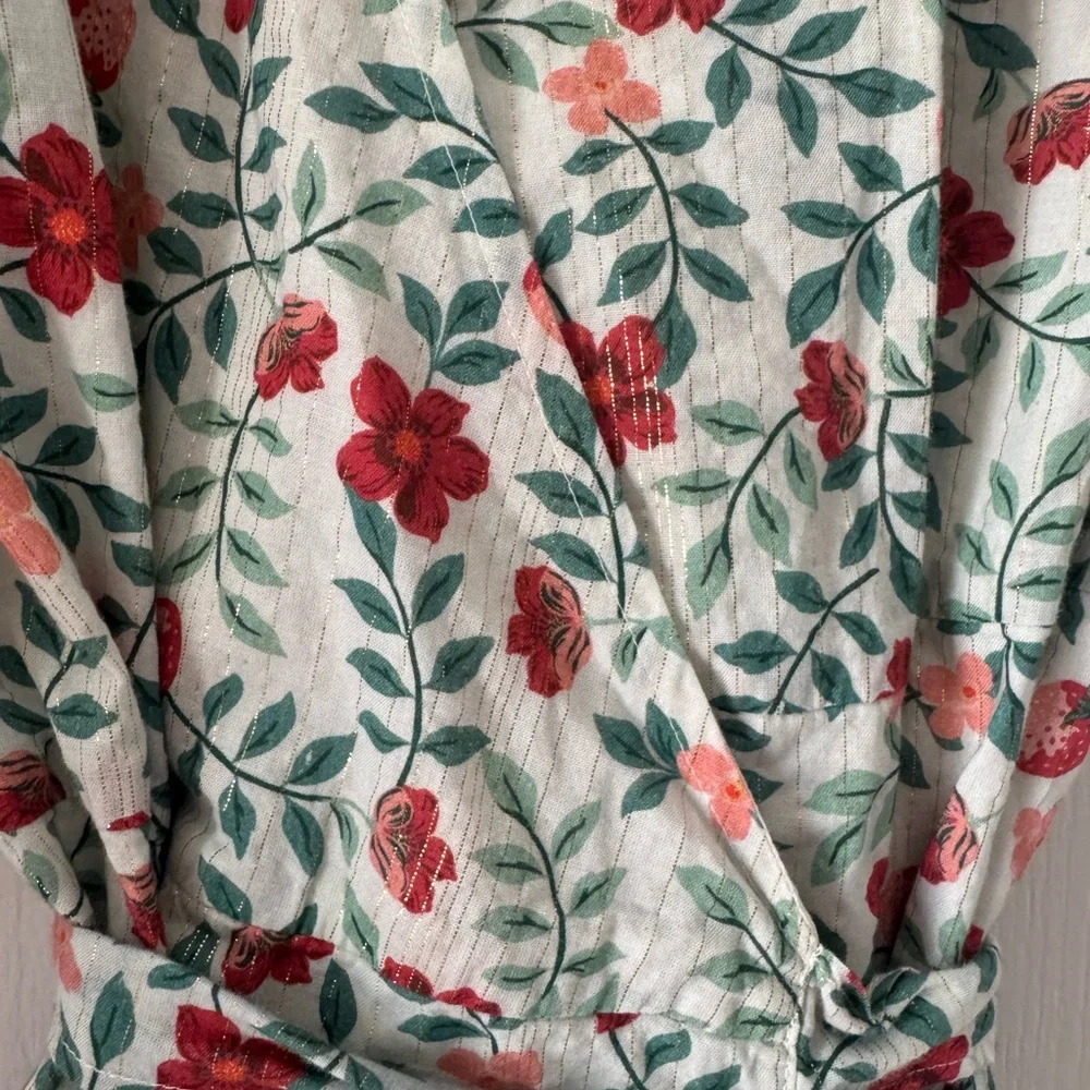 DRAPER JAMES “Reba” Wrap Mini Dress in Strawberry Fields Floral - Picture 4 of 11